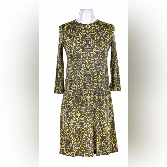 J. McLaughlin Dresses & Skirts - J. McLaughlin Metallic Scroll Print Knit Dress size M